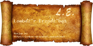 Lombár Erzsébet névjegykártya
