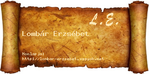 Lombár Erzsébet névjegykártya